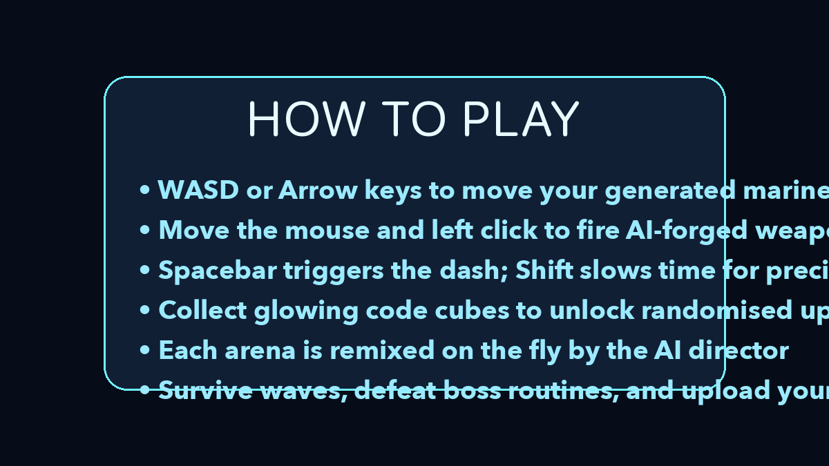 AI Generated Game controls
